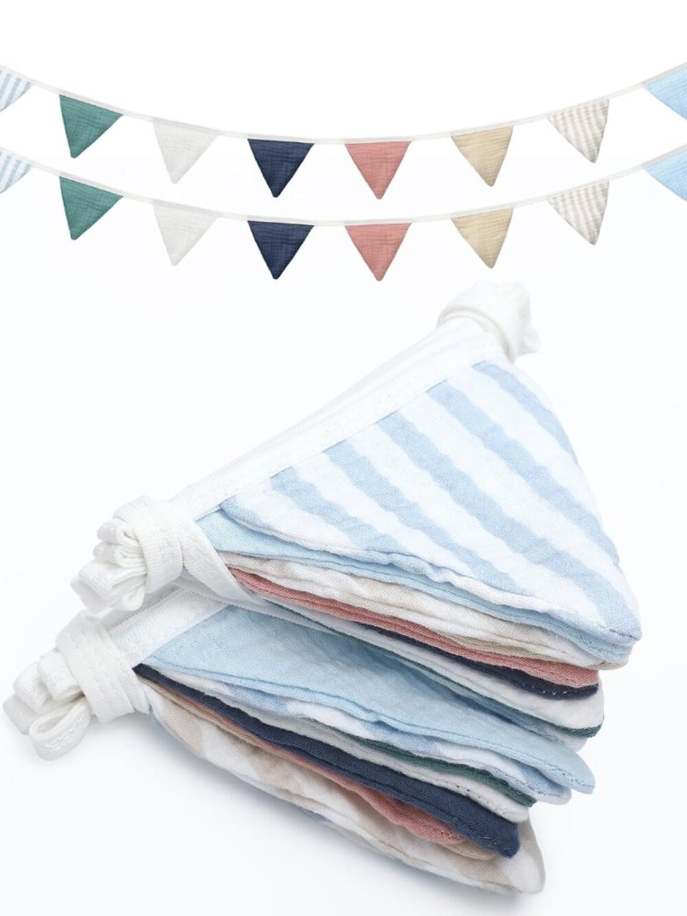 2 Pcs Pennant Banner Flags Nursery Garland Triangle, Elegant Color